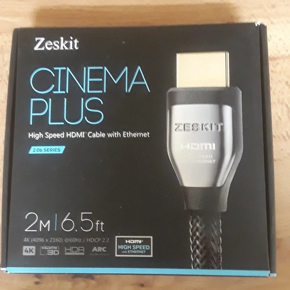 HDMI Cable w/ Ethernet 2M Zeskit Cinema Plus High Speed (6.5 ft.) 4K - NEW